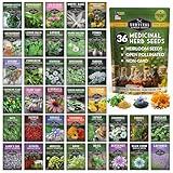 Ultimate Medicinal Herbs Collection - 36 Variety Pack of Herb Seeds for Growing Essential Healing Plants - Mixed Assortment for Homesteaders - Non-GMO Heirloom Varieties - Survival Garden Seeds