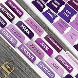 Only Zest Purple Bible Tabs, 90 Large Print Bible Index Tabs for Study Bible, Laminated Easy-to-Read Label, Christian Gift for Women, Men, Kids