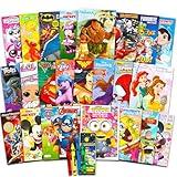 Beach Kids 24 Bulk Coloring Books for Ages 4-8 - Assorted Licensed Activity Boys, Girls | Bundle Includes Full-Size Books, Crayons, Stickers, Games, Puzzles, More (No Duplicates)