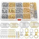 PAXCOO 990PCS Keychain Making Kit, Keychain Craft Supplies Including Key Chain Hooks, Lobster Clasps, Key Rings and Jump Rings for Key Chain Making and Jewelry Making
