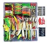 Topconcpt 275-Piece Fishing Lure Kit - Frogs, Spoons, Grasshoppers - for Bass, Trout, Salmon