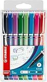 STABILO Fineliner with Cushioned F-Tip SENSOR F - Pack of 8, Assorted Colors, .3mm Fine Tip