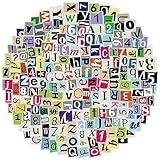 200Pcs Alphabet Stickers Waterproof Vinyl Decals for Scrapbooks, Notebook, Classroom Decor, Door, Mailbox, Water Bottle, Laptop - A-Z Letters and 0-9 Numbers