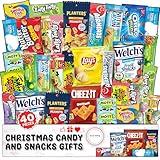 Ultimate Christmas Snacks Box, Assorted Snacks Variety Pack for Adults, Chips, Cookies & Candies 40 count - Office Snacks bulk, Care Package for Women, College Students - Christmas Snacks Gifts