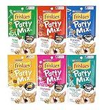 Friskies Party Mix Crunch Variety Pack (6 Fun Flavors 2.1 oz each) - Picnic, Beachside, Cheezy Craze, Original, California Dreamin', and Meow Luau