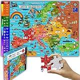 Think2Master Map of Europe 100 Pieces Jigsaw Puzzle Fun Educational Toy for Kids, School & Families. Great Gift for Boys & Girls Ages 4-8 for Learning European History. Size:23.4” X 16.5” by Kyle Kim