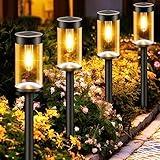 nipify LED Solar Pathway Lights Outdoor, 8 Pack Waterproof Solar Powered Yard Lighting, Auto On/Off Solar Walkway Light for Garden Lawn Path Outside(Warm White)