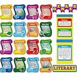 Eaasty 20 Pieces Literary Genre Posters for Classroom Bulletin Board Set Reading Strategies Posters for Classroom Intertex Literary Tuality and Latin Literature for Students