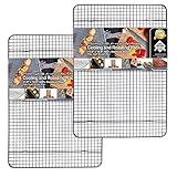 KITCHENATICS Heavy Duty Half Sheet Cooling Racks, Rust Resistant Stainless Steel Baking Racks, Wire Racks Fit Half Sheet Pan, Bacon Grill Rack for Oven, Cookie Cooling Racks 11.8" x 16.9" IN, Set of 2