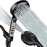 INAVAMZ Handheld Shower Head with Filter: 10 Spray Settings High Pressure Shower Head with ON/OFF Pause Switch, 15 Stage Water Softener Filter for Hard Water Remove Chlorine and Harmful Substances
