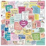 50PCS Motivational Quote Waterproof Stickers for Water Bottles, Laptop, Scrapbook - Vinyl Self-Affirmation Stickers
