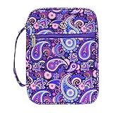 G-LEAF Bible Cover Case/Book Cover, Bible Case for Women Girls, Bible Cover Bags Floral Pattern With Handle Fits for Standard Size Bible, 9.5x6.7x2.5 In