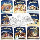 kaixiaoru 24Pcs Christmas Nativity Party Coloring Books Bulk for Kids Mini DIY Drawing Book Set for Nativity Party Favors Religious Christmas Gifts Party Favors