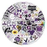 61pcs Lupus Awareness Products Stickers, Purple Small Fresh Ribbon Stickers, for Children, Girls, Boys, Teenagers, Adult Water Bottles, laptops, suitcases, Birthday Party Supplies, Party Sticker