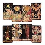 Tarot Cards, 78 Tarot Deck, Original Tarot Cards for Beginners and Experts with Guide Book and Gift Bag, Fortune Telling Game, Divination Tools for All Skill Levels, Black.