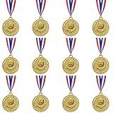 Abaokai 12 Pieces Gold Medals for Awards,1st Winner Medals for Sports, Competitions, Party, Olympic Style, 2 Inches
