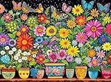 Cross & Glory - Floral Fantasia: A Butterfly's Haven - 1000 Piece Jigsaw Puzzle for Adults | Glare-Free | Colorful Garden and Butterfly Scene | Flower Puzzle