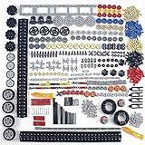 TTLYHEK 720Pcs Technical Cars Gears Cross Axles Technical Parts Accessories Wheels Connectors Pieces Sets Chain Link Pins Joints Building Block Bricks Shock Absorber MOC Technical Lots Pack Bulk Toys