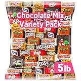 Chocolate Assorted Bulk Candy Variety Pack 5lb - Mini Chocolate Bars, Milk & Dark Chocolate Mix - Individually Wrapped Bulk Candy for Office Snacks, Party Favors and Bags