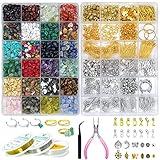 ygorios Jewelry Making Kit for Adults - 1760 PCS Crystal Beads for Jewelry Making, Jewelry Making Supplies with 960 PCS Crystal Beads, 800 PCS Jewelry Findings, DIY Jewelry Bracelet, Earring (Crystal)