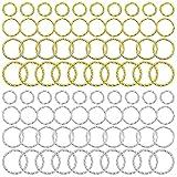 600Pcs Twisted Gold Linking Open Jump Rings, 8/10/12/15mm O Rings Connectors Jewelry Findings Circle Frames for Making DIY Earrings Bracelet Necklace Keychain Pendants Crafts(Gold/Sliver)