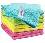 HOMEXCEL Microfiber Cleaning Cloth,8 Pack Cleaning Rag,Cleaning Towels with 4 Color Assorted,11.5"X11.5"(Green/Blue/Yellow/Pink)