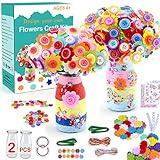 Crafts for Girls Ages 4-12 Gift Make Your Own Flower Bouquet with Buttons Felt Flowers, Christmas Gifts Vase Art and Craft for Children - DIY Activity for Boys & Girls Age 6 7 8 9 10 11 12 Year Old