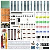 WayinTop Electronics Component Fun Kit w/E-Book, Upgraded Electronic Starter Kit with Breadboard Jumper Wires Kit, PCB Soldering Kit, LEDs & Resisitor Kit for Arduino/for Raspberry pi/ESP32/ESP8266