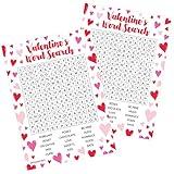 DISTINCTIVS Valentine's Day Word Search Classroom Party Game – 25 Player Cards, Classroom Party Activity, Fun Game for Kids, Educational Valentine Party Game