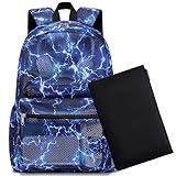 Dafelile Mesh Backpack for Kids Boys Girls Semi-Transparent Mesh School Backpack Bookbag Set Lightweight Casual for Gym Beach Travel