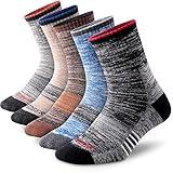 FEIDEER Men's Hiking Walking Socks, 5 pack Outdoor Recreation Wicking Cushioned Quarter Low Cut Ankle Socks for Men (5MS20205-L)