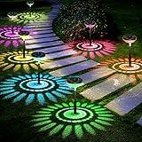 Nupostai Bright Solar Pathway Lights 8 Pack,Color Changing+Warm White LED Path Lights Outdoor,IP67 Waterproof, Solar Powered Garden Lights for Walkway Yard Backyard Lawn Landscape Decorative