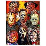 Bysincy 5D Diamond Painting Kits for Adults Halloween Diamond Arts Horror Diamond Painting DIY Full Round Drill for Home Wall Decor and Adults Kids Holiday Gift