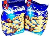 Hans Freitag Desiree Assortment of Wafers Gourmet Cookie Snacks Imported from Germany 2 Pack x 14 oz / 400 g each)