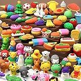 UMIKU 100 Pack Animal Pencil Erasers 3D Desk Pet for Kids Mini Puzzle Take Apart Eraser Student Classroom Prizes Rewards Easter Egg Fillers Treasure Box Back to School Supplies Kid Party Favors Gift