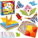 Aigybobo Origami Paper Set, 308PCS Kids Craft Paper Kit with Instructional Book for Girls Age 6,7,8,9,10,11,12, Art Projects Supplies for School Class Craft Lessons- Christmas Gifts for Boys&Girls