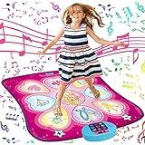 SUNLIN Dance Mat - Dance Mixer Rhythm Step Play Mat - Dance Game Toy Gift for Kids Girls Boys - Dance Pad with LED Lights, Adjustable Volume, Built-in Music, 3 Challenge Levels (3-12 Years Old)