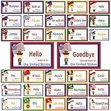 30Pcs Greetings from Around The World Cutouts Diversity Learning Languages Classroom Decorations Multicultural Languages Cutouts Supplies for Classroom School Home Decor