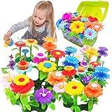 Scientoy Flower Garden Building Toys, Girl Toys Build a Garden, 130 PCS Flower Pretend Gardening Gift for Kids, Floral Arrangement Playset for Age 3-7 Year Old Child Educational Activity