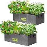 Fabric Grow Bags, 2-Pack Raised Garden Bed with Handle for Vegetable Herbs Gardening, Fabric Plant Pots Planter Indoor Outdoor, 3 sq. ft.