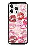 Wildflower Cases - Kensington Collab, Compatible with Apple iPhone 16 Pro Max | Kiss Red Pink Popular Aesthetic Cute Trendy - Protective Black Bumper, 4ft Drop Certified, Women Owned Small Business