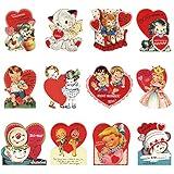 ​Quera 48PCS Vintage Valentine's Day Cutout, Retro Valentine's Day Heart Cutout Bulletin Board Decorations for Love Holiday Party Decor Couple's Wedding Party Supplies​ School Classroom Anniversary