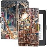 BOZHUORUI Slim Case for Kindle Paperwhite 5th/6th/7th Generation Prior to 2018 (2012-2017 Release,Model EY21 & DP75SDI) - Premium PU Leather Protective Cover with Auto Sleep/Wake (Bookstore)