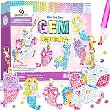 Arts and Crafts for Kids Ages 8-12 - Make Your Own GEM Keychains - 5D Diamond Art Painting by Numbers Kits Girls Kids Ages 3-5 4-6 6-8 Toys Birthday Easter Basket Stuffers Christmas Stocking Gifts