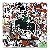 Equestrian Sports Stickers Pack, 50pcs Vinyl Waterproof Horse Decals, Perfect Lover Gifts Horse-Themed Sticker with Motivational Positive Stickers for Water Bottles Laptop Luggage