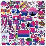 MEPLUM Bisexual Pride Stickers, 100 Pcs Bisexual Pride Stickers Bulk for Bisexual Pride Stuff, Waterproof Vinyl LGBTQ Bi Pride Stickers Pack, Bisexual Present Bisexual Pride Accessories Decorations