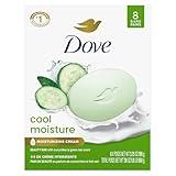 Dove Beauty Bar Soap Cool Moisture Cucumber & Green Tea Scent, 8 Bars for Refreshed Skin, Leaves Skin Refreshed 3.75 oz