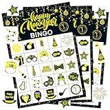 Leezead New Year Bingo Games for Boys Girls Adults, 24 Players Happy New Year Bingo Cards New Years Eve Party Bingo Cards Game for School Classroom Family Activities New Years Party Supplies