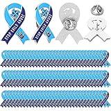 Giegxin 50 Pcs Child Abuse Prevention Awareness Pin Child Abuse Awareness Brooch Products Blue Ribbon Pinwheel Lapel Pins for Child