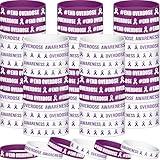 Weysat 60 Pcs Overdose Awareness Day Bracelet Purple Ribbon Awareness Bracelets Bulk Silicone Hope Strength Faith Courage Health Awareness Rubber Wristbands - Show Your Support for Overdose Awareness